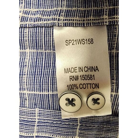 Stitch Fix Flag & Anthem Men's Chambray Blue Striped Pocket Button-Up Shirt XL - Picture 7 of 7